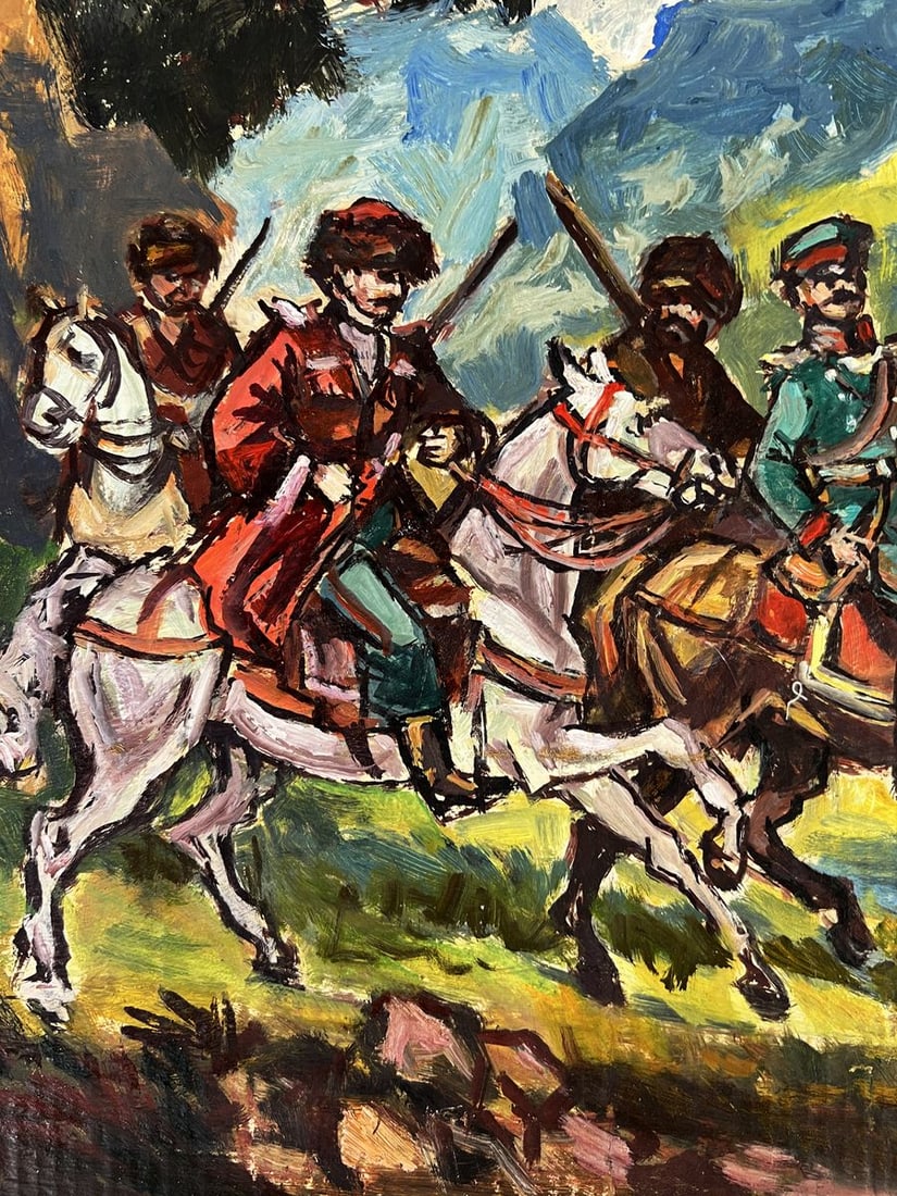 Oil painting Warriors by the river Alexander Litvinov - 8