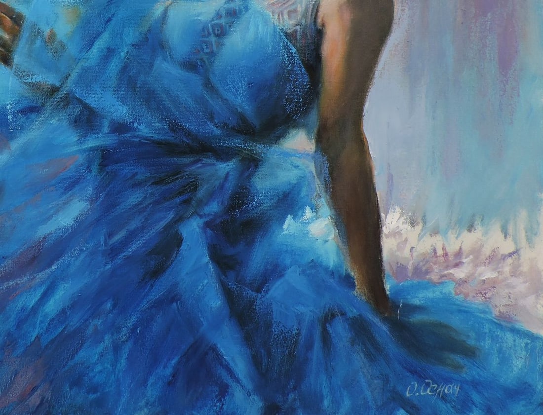 Oil painting Girl in a blue dress Oksana Osnach - 2
