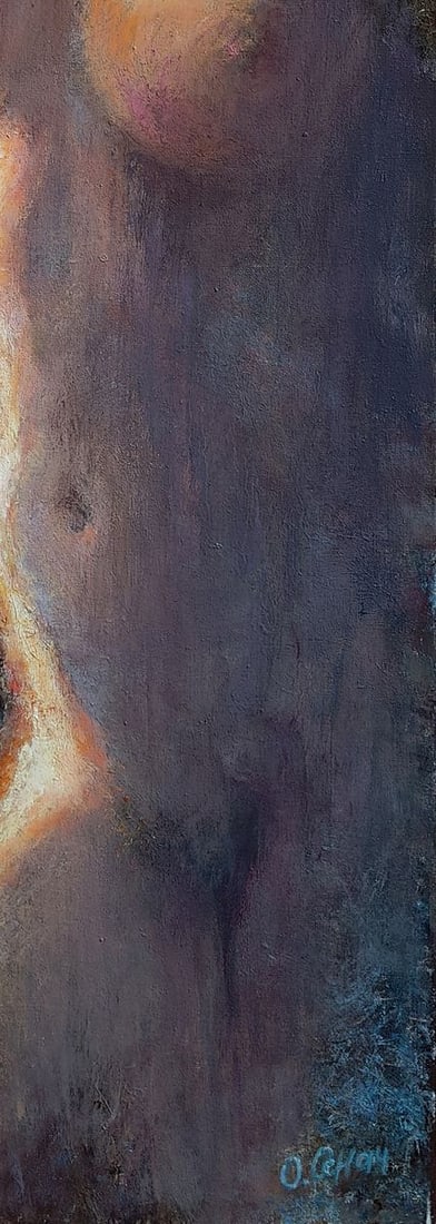 Oil painting The light falls on the girl Oksana Osnach - 2