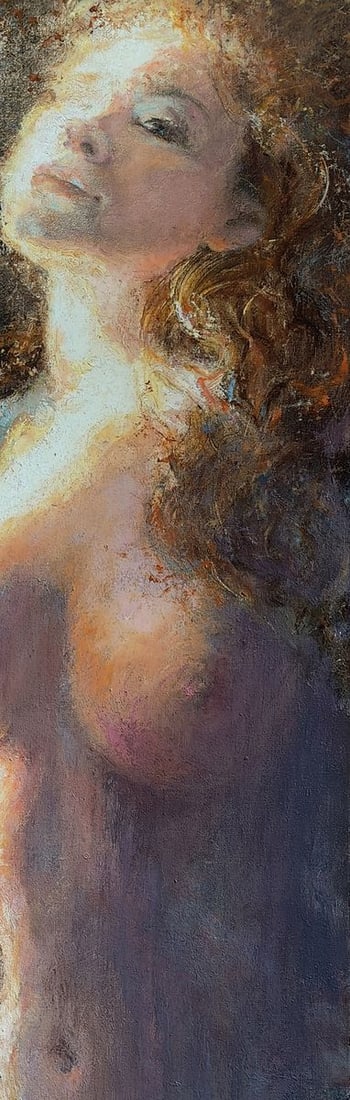 Oil painting The light falls on the girl Oksana Osnach - 5