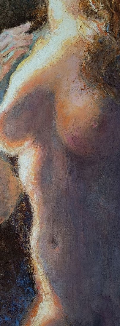 Oil painting The light falls on the girl Oksana Osnach - 6