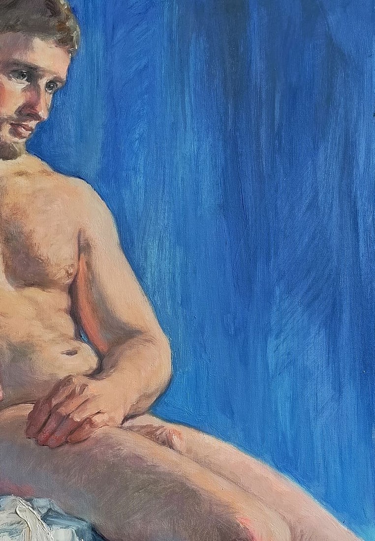 Oil painting Portrait of a pensive man Oksana Osnach - 5