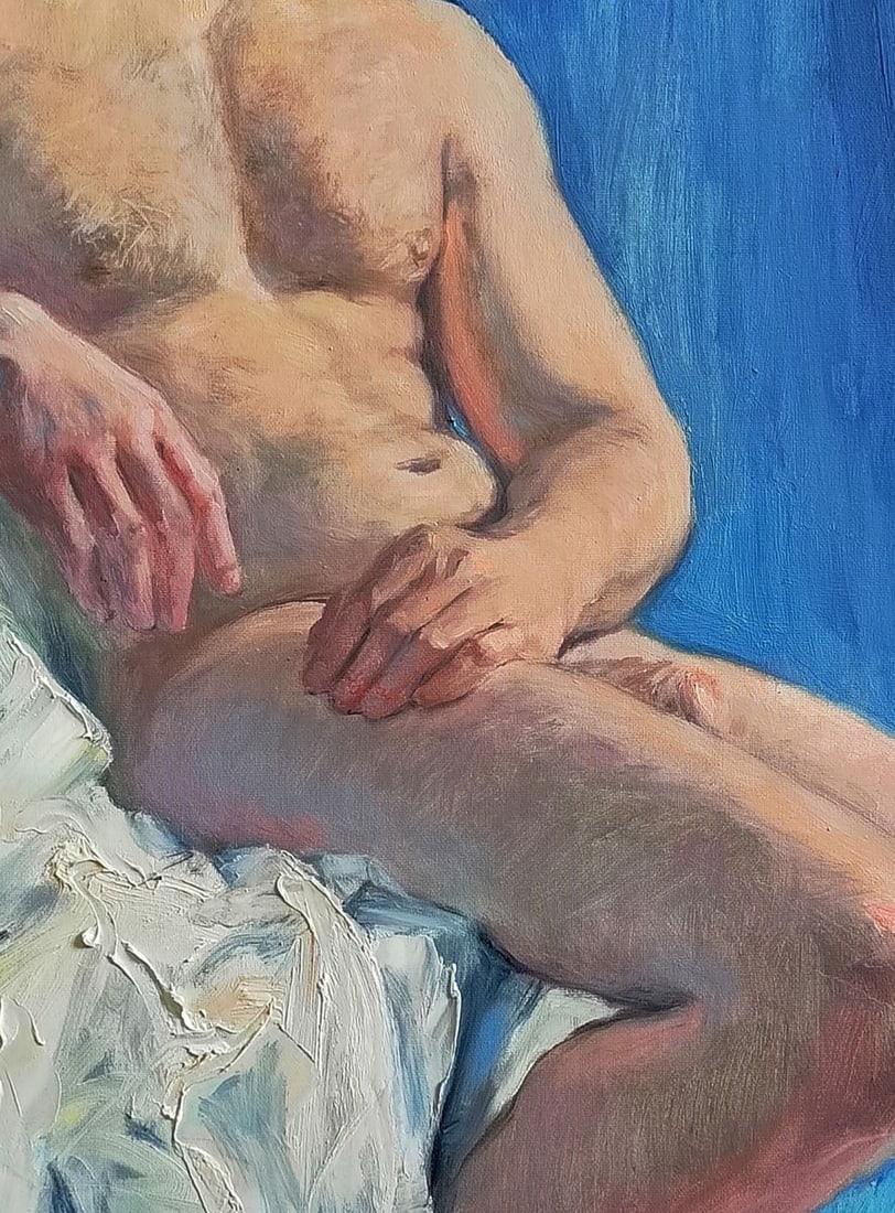 Oil painting Portrait of a pensive man Oksana Osnach - 6