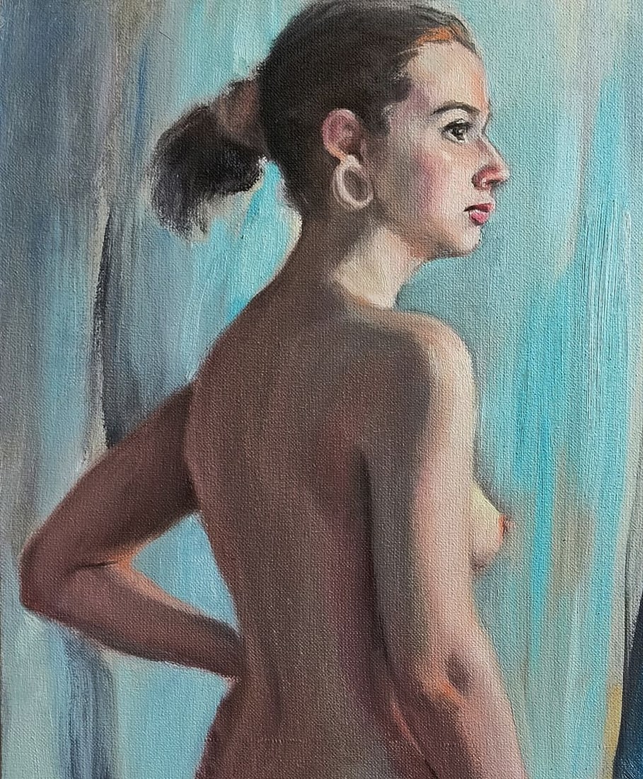 Oil painting Morning portrait of a girl Oksana Osnach - 4