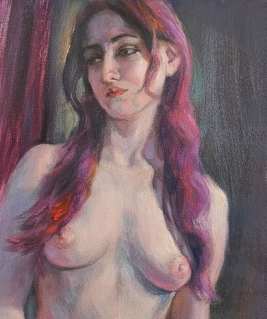 Oil painting Violet color mood Oksana Osnach - 5