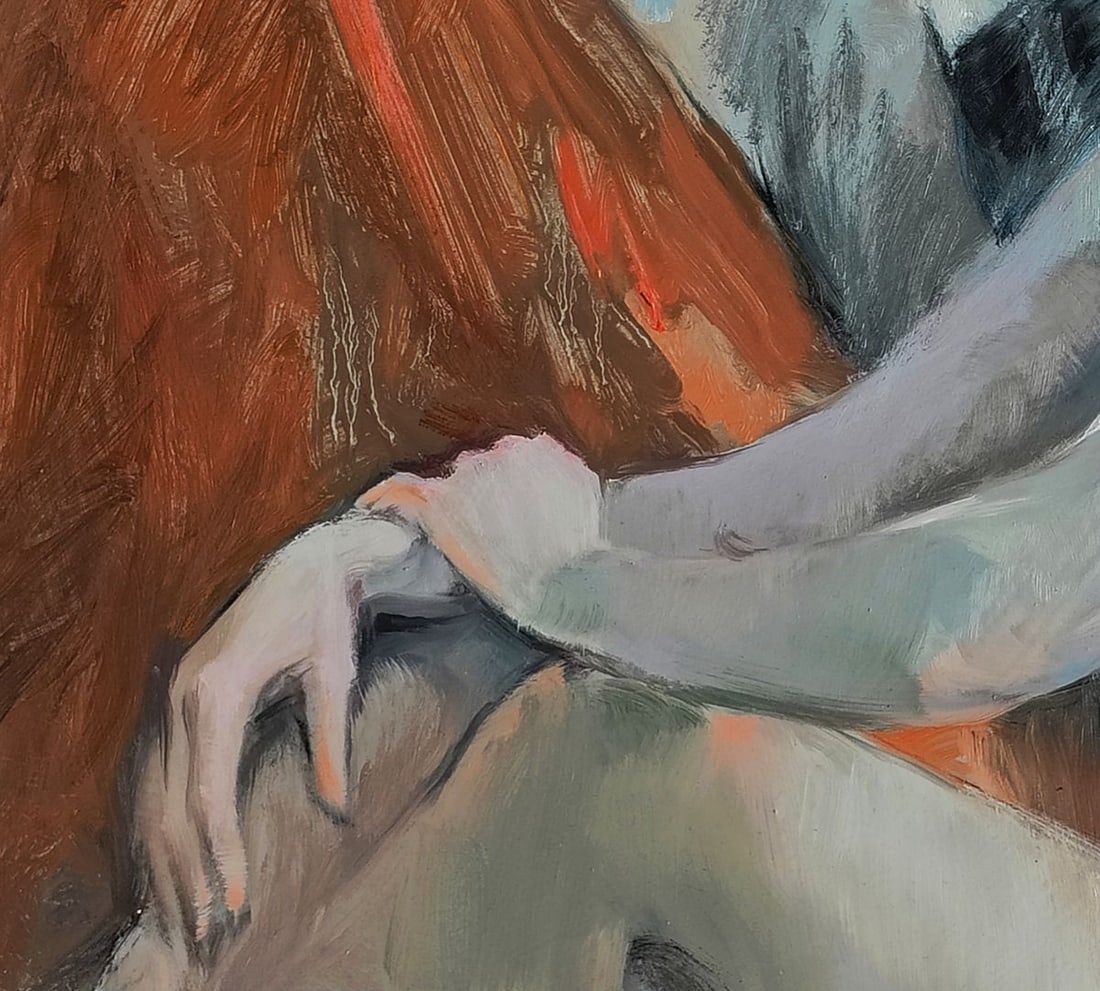 Oil painting Girl with a pensive face Oksana Osnach - 3