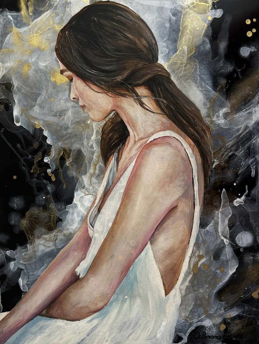 Oil painting Girl in a white dress Olga Ponomaryova - 3