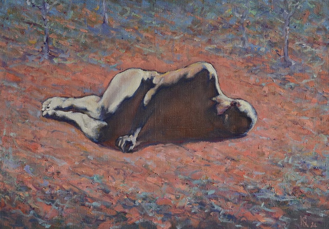 Oil painting Colour dream Oleg Kateryniuk: Title: Oil painting Colour dream Oleg Kateryniuk Description: No.Kat 44"Colour Dream" is a captivating oil painting that immediately draws the viewer into a world of serene contemplation and vibrant c