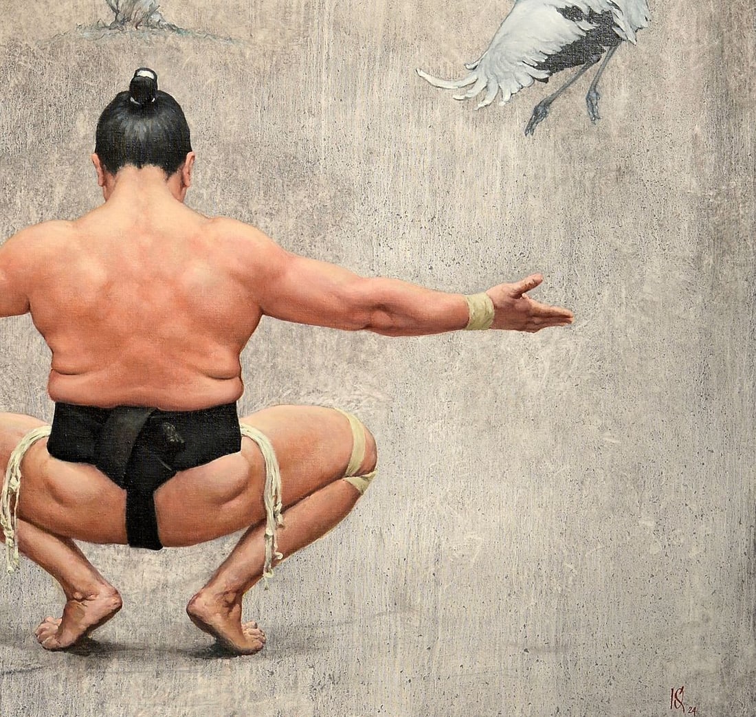 Oil painting Time of crane bird Oleg Kateryniuk - 5