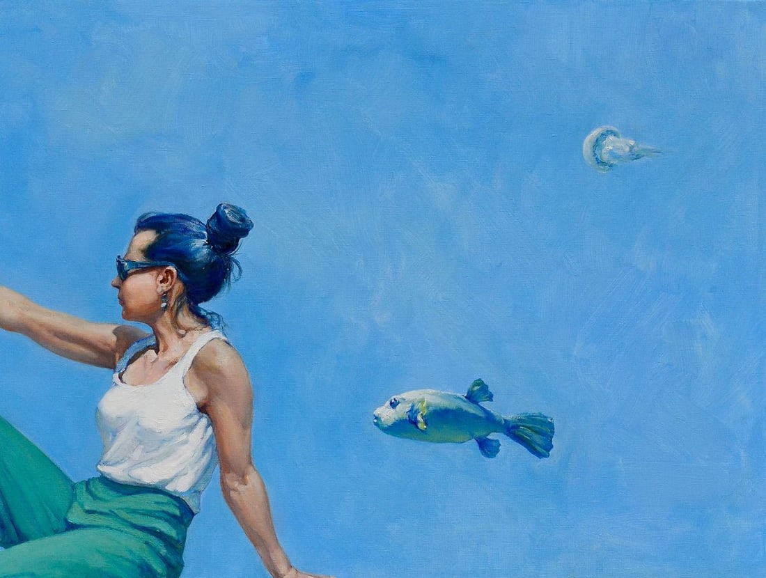 Oil painting Eat fugu fish Oleg Kateryniuk - 3