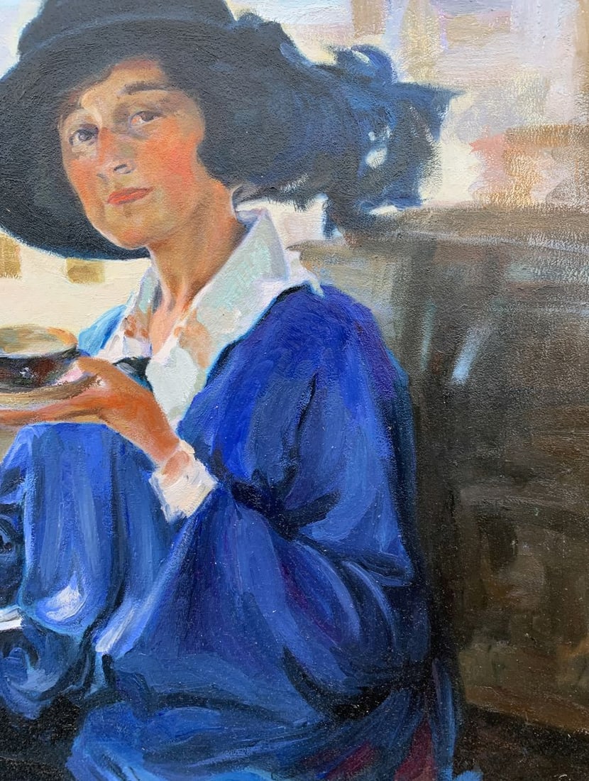 Oil painting Woman having tea Boris Serdyuk - 5