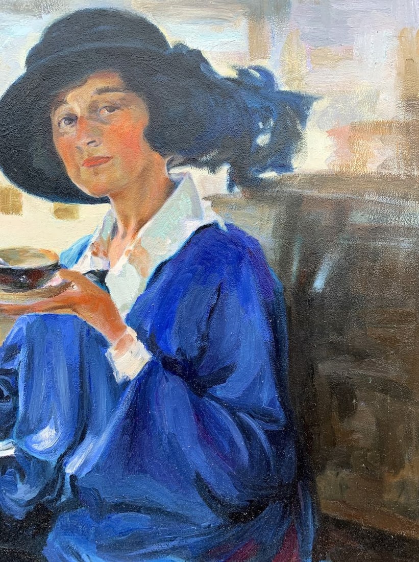 Oil painting Woman having tea Boris Serdyuk - 6