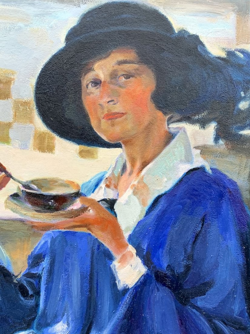 Oil painting Woman having tea Boris Serdyuk - 7