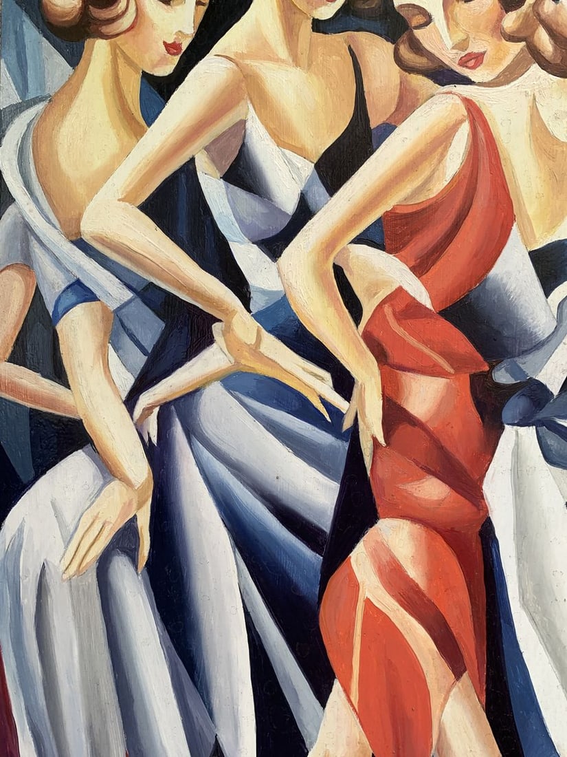 Abstract oil painting Slender girls (based on paintings by Franz Metzinger) Victor Konotopsky - 4