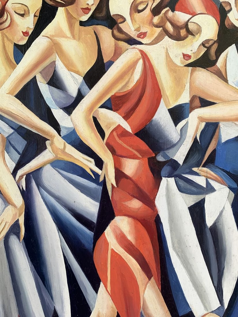Abstract oil painting Slender girls (based on paintings by Franz Metzinger) Victor Konotopsky - 5