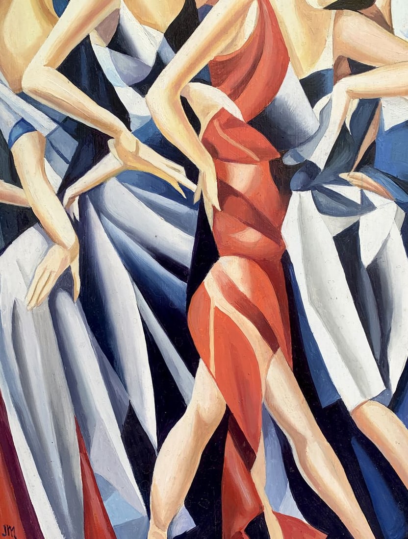 Abstract oil painting Slender girls (based on paintings by Franz Metzinger) Victor Konotopsky - 7