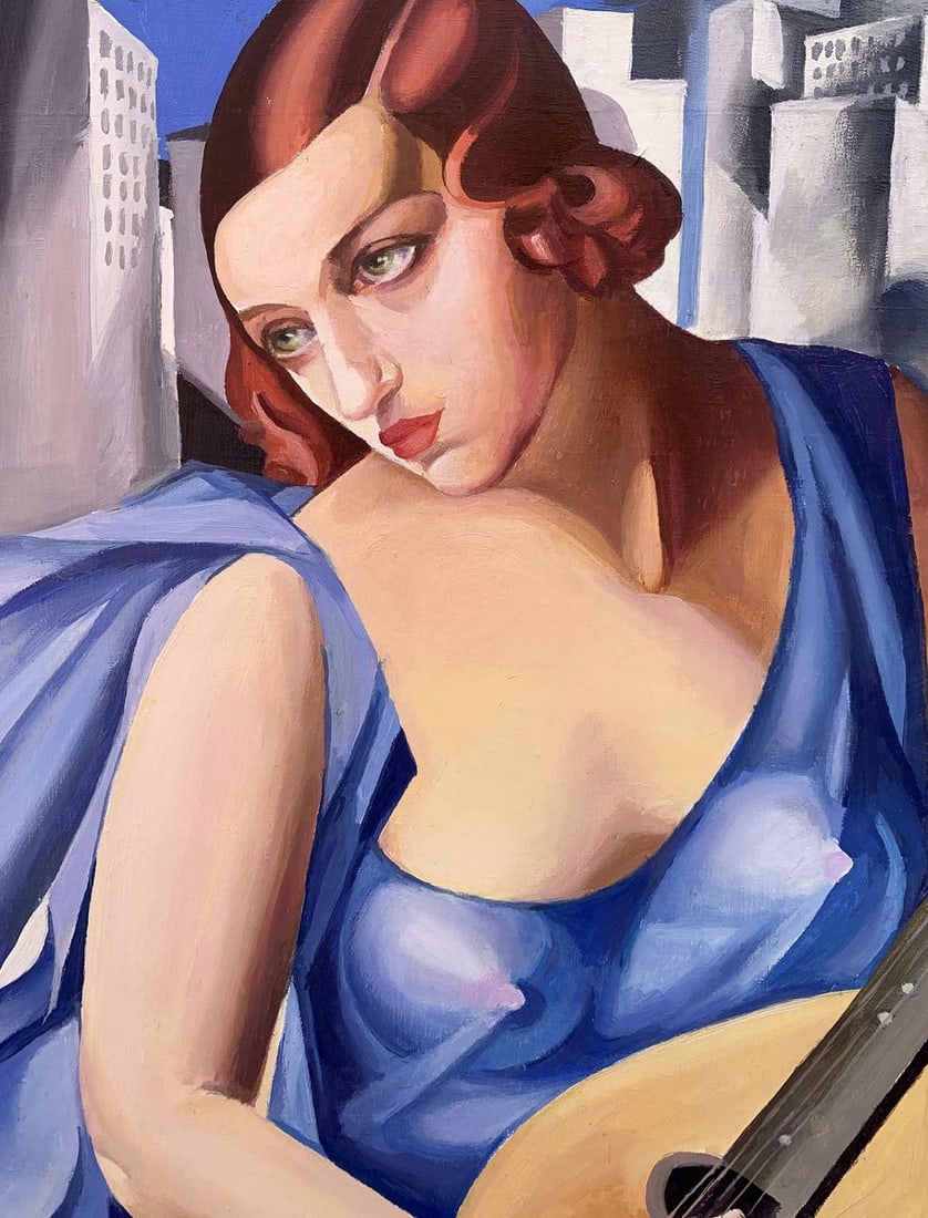 Abstract oil painting Musician (based on paintings by Tamara Lempicka) Victor Konotopsky - 2