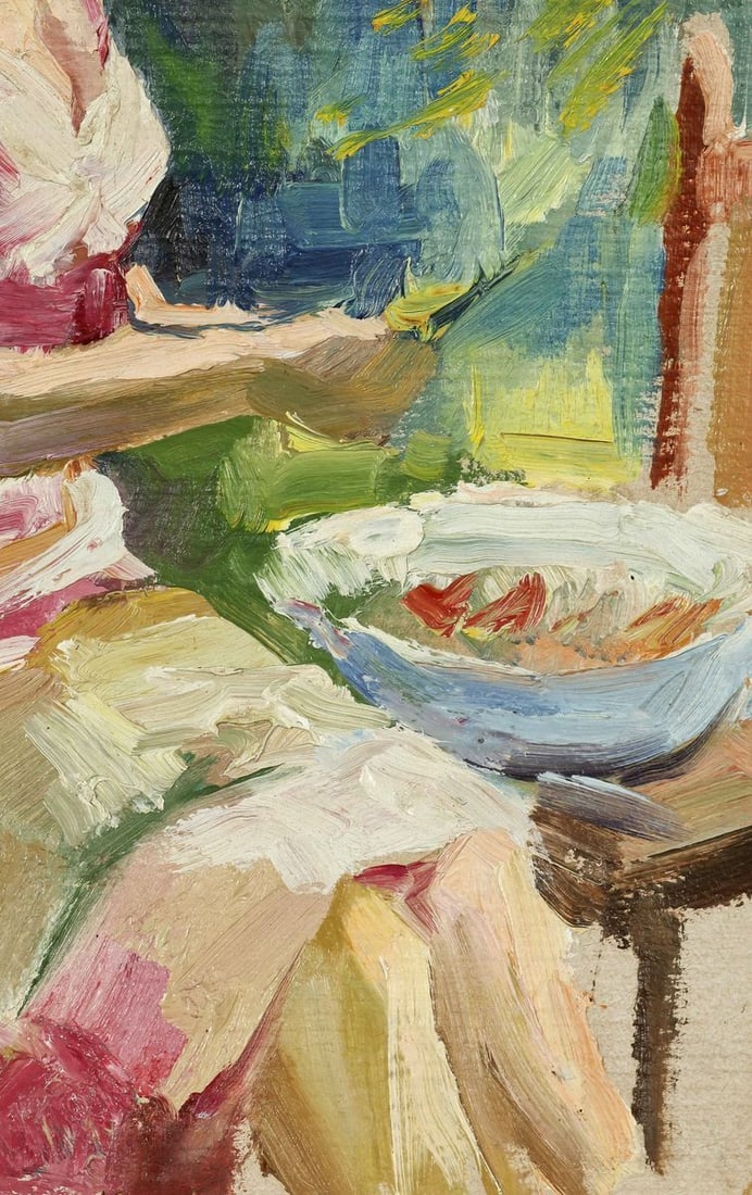 Sunset in the woods oil painting - 2