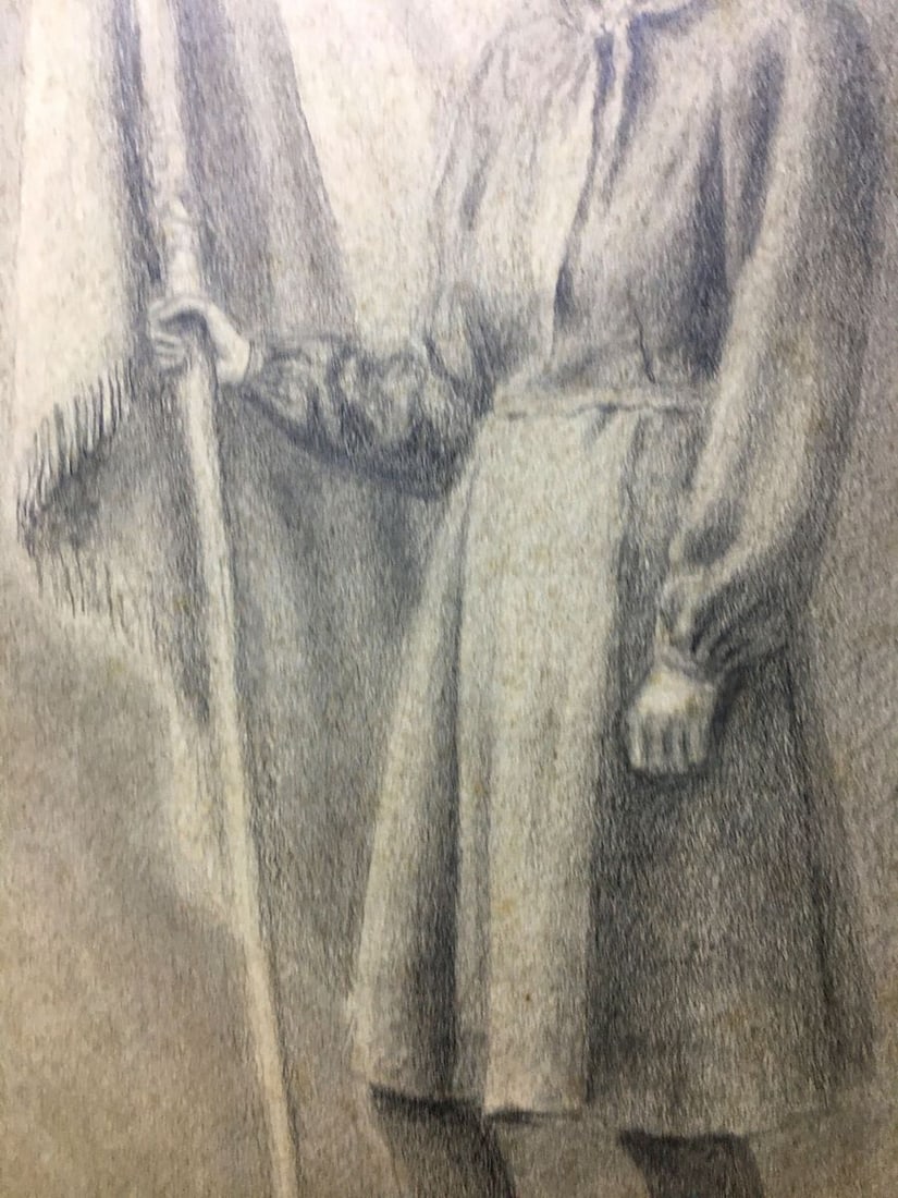 Pencil painting Pioneer leader Ivan Kirillovich Tsyupka - 4