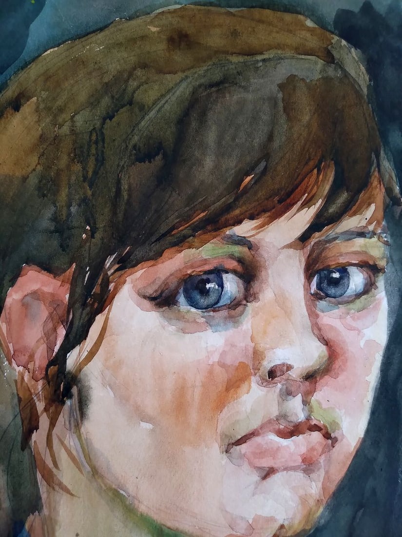 Watercolor painting Portrait of a girl Litvinov Oleg Arkad'yevich - 3