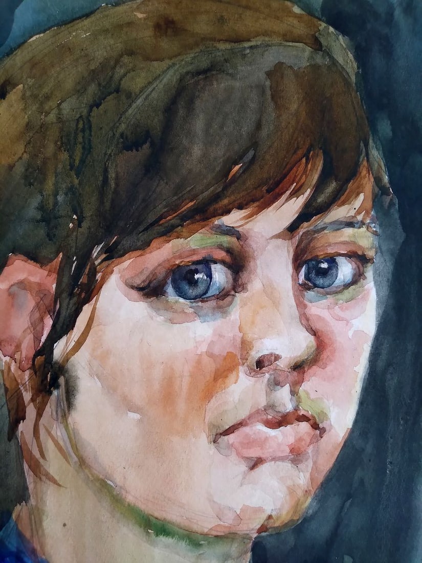 Watercolor painting Portrait of a girl Litvinov Oleg Arkad'yevich - 4