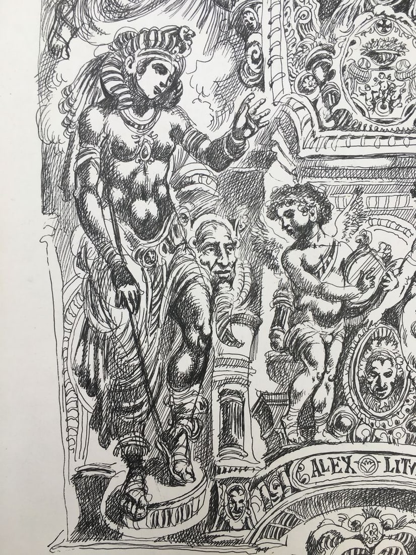 Pen painting Fantasy Alexander Arkadievich Litvinov - 5