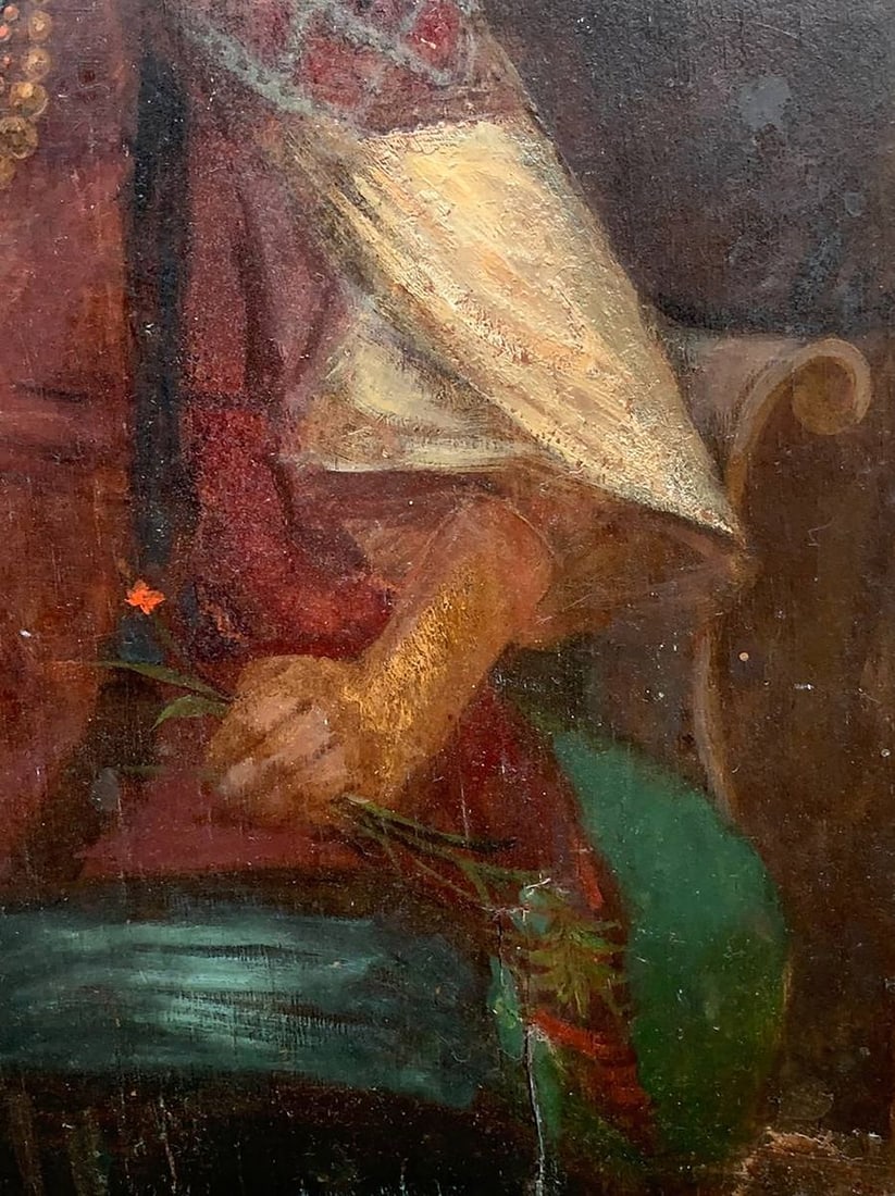 Oil painting Ukrainian woman in national costume Unknown artist - 7