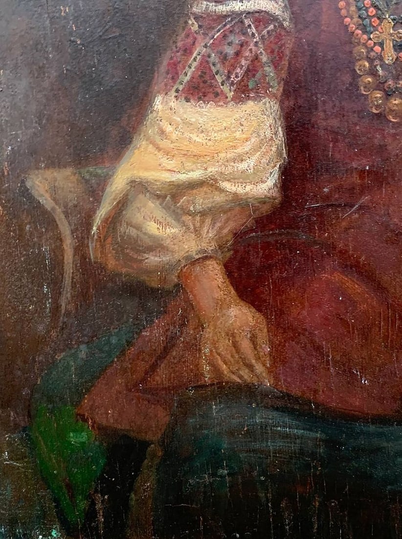 Oil painting Ukrainian woman in national costume Unknown artist - 8