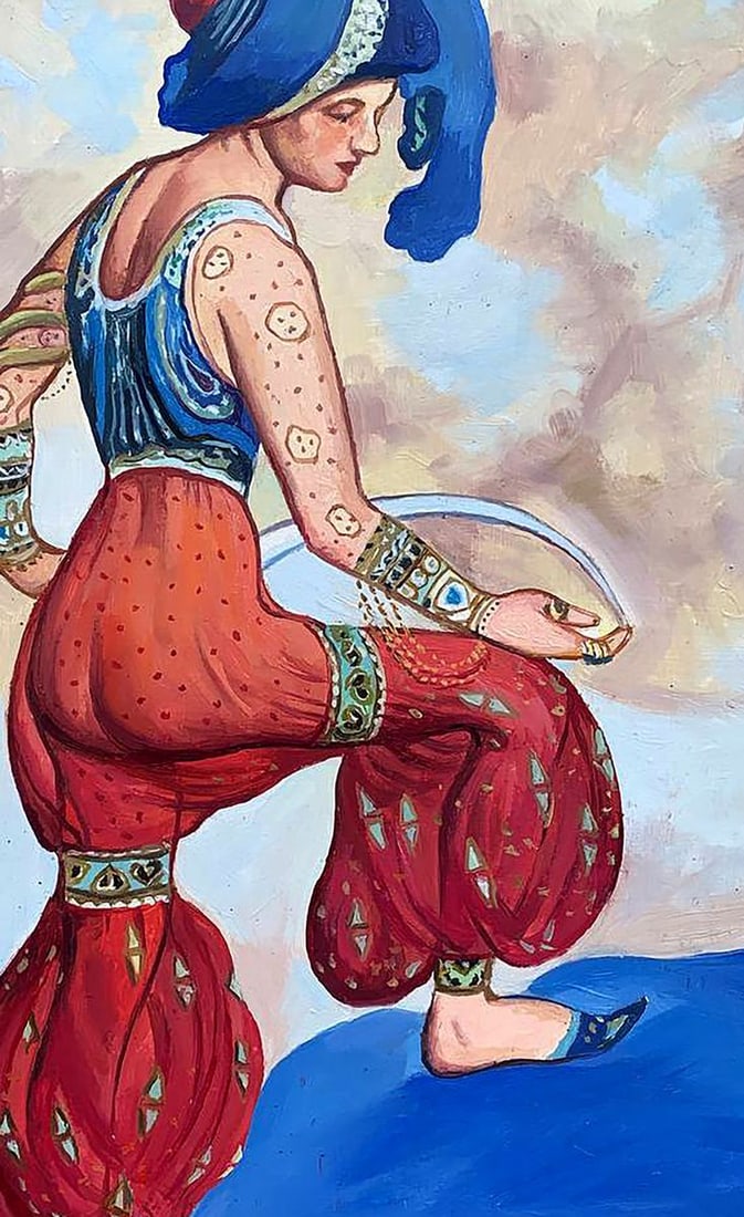 Oil painting Sketch of the costume of the red sultana Bakst Lev Samoilovich - 2