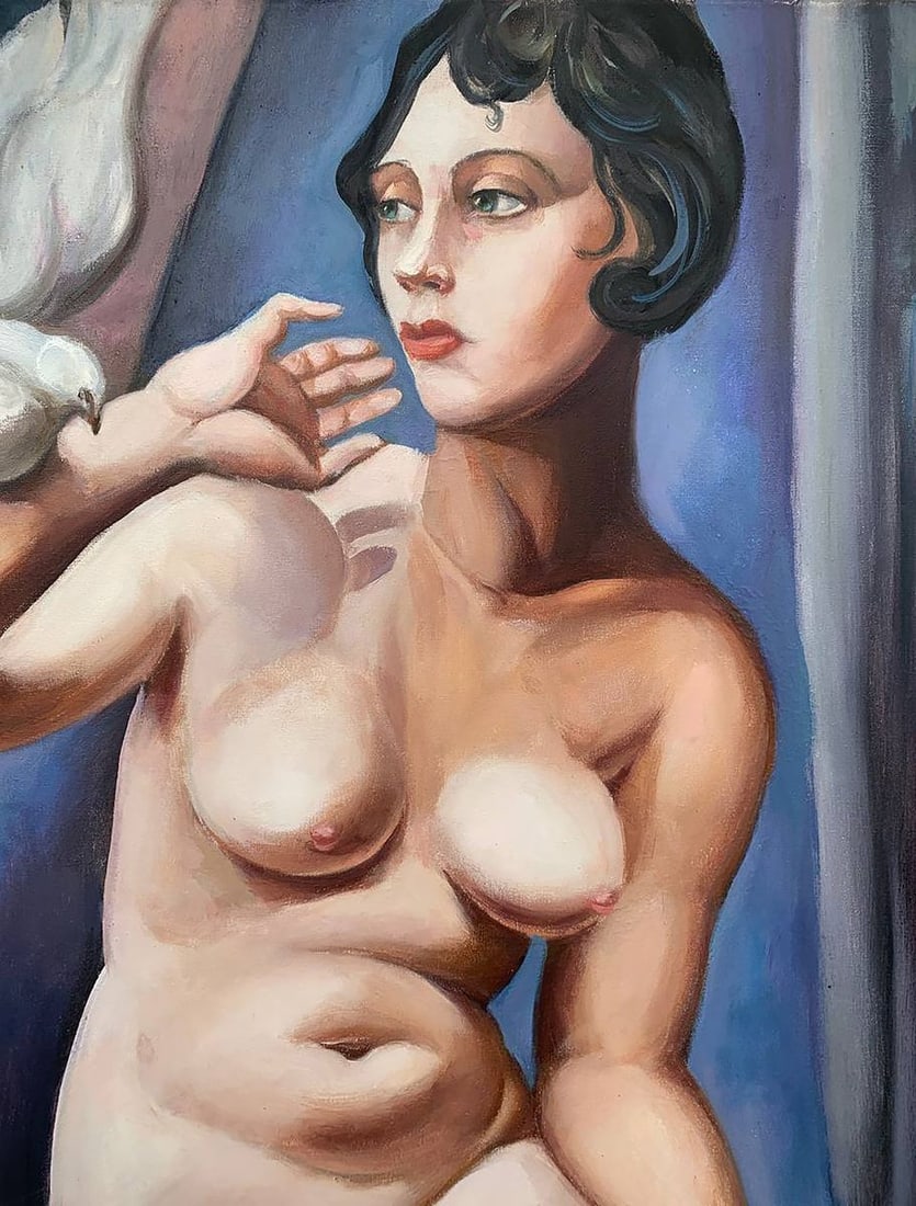 Oil painting lady with dove Mikhailichenko Sergey Viktorovich - 2