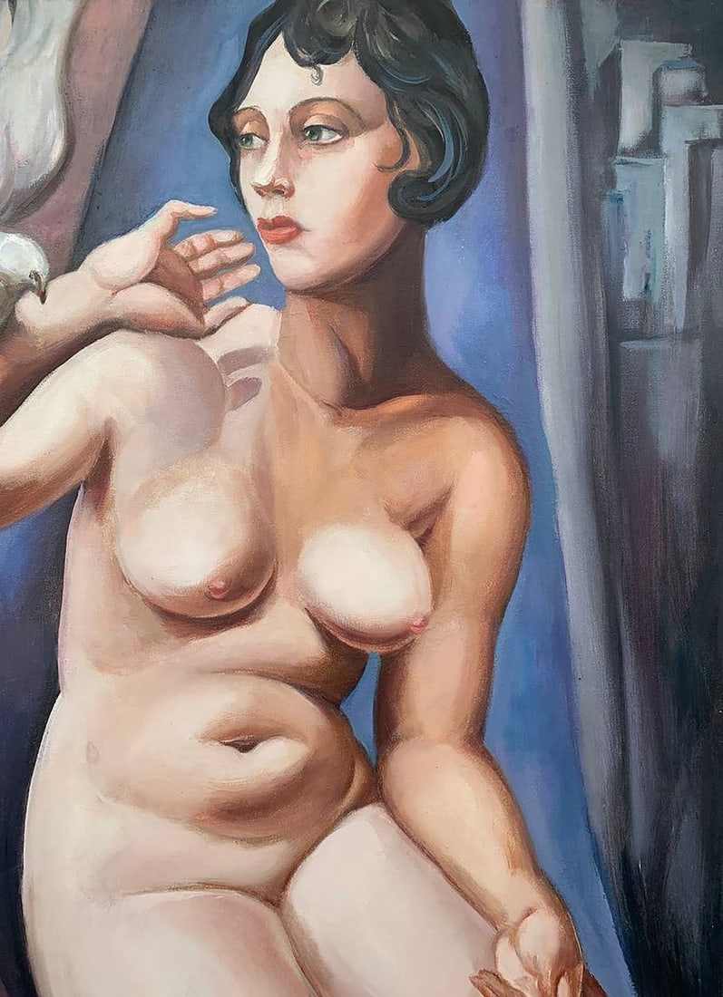 Oil painting lady with dove Mikhailichenko Sergey Viktorovich - 4