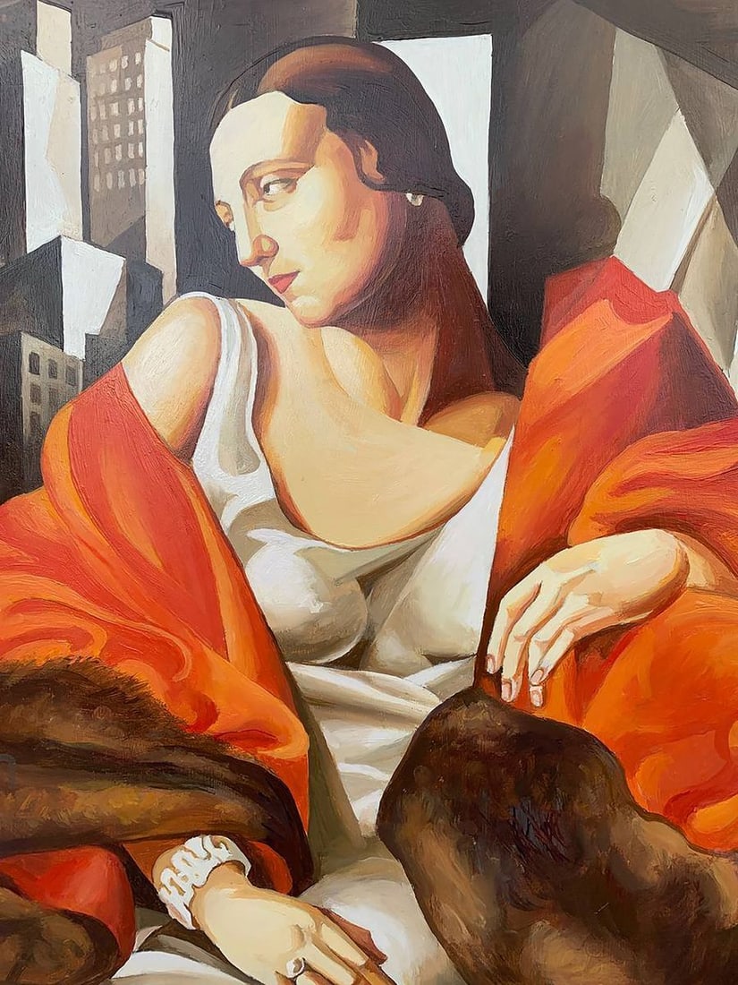 Oil painting Woman in furs (based on T. Lempicka) V. Konotopsky - 2