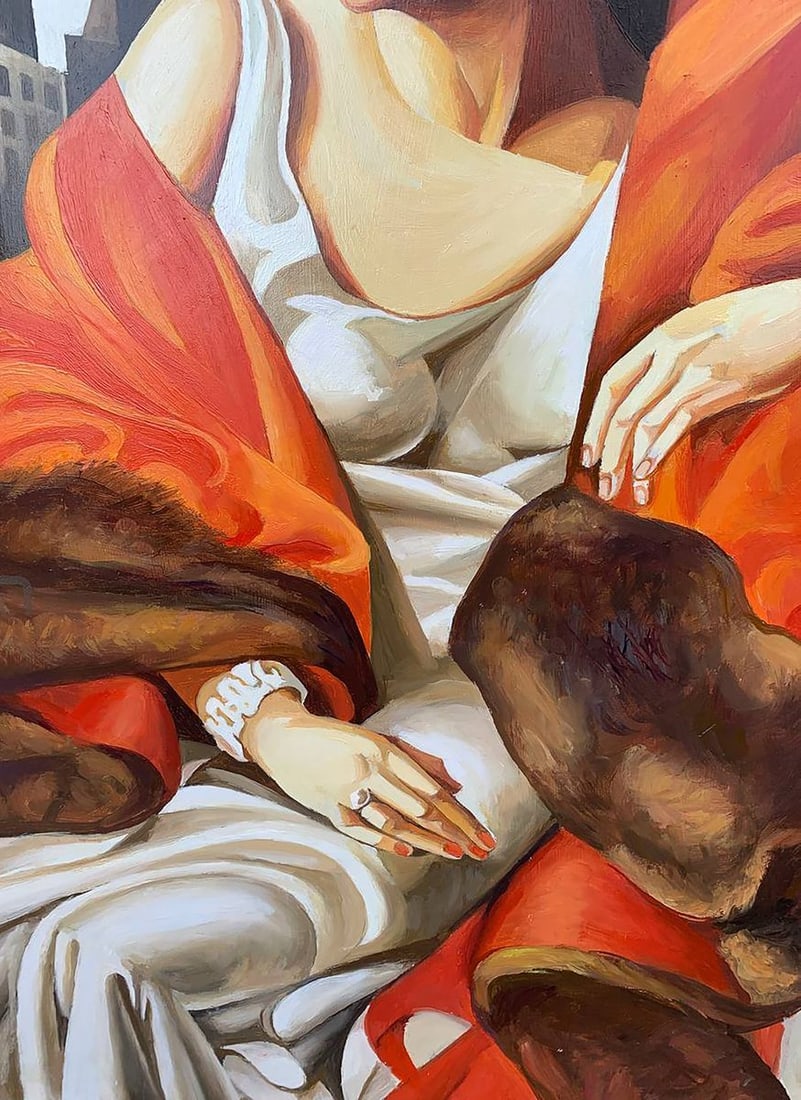 Oil painting Woman in furs (based on T. Lempicka) V. Konotopsky - 4