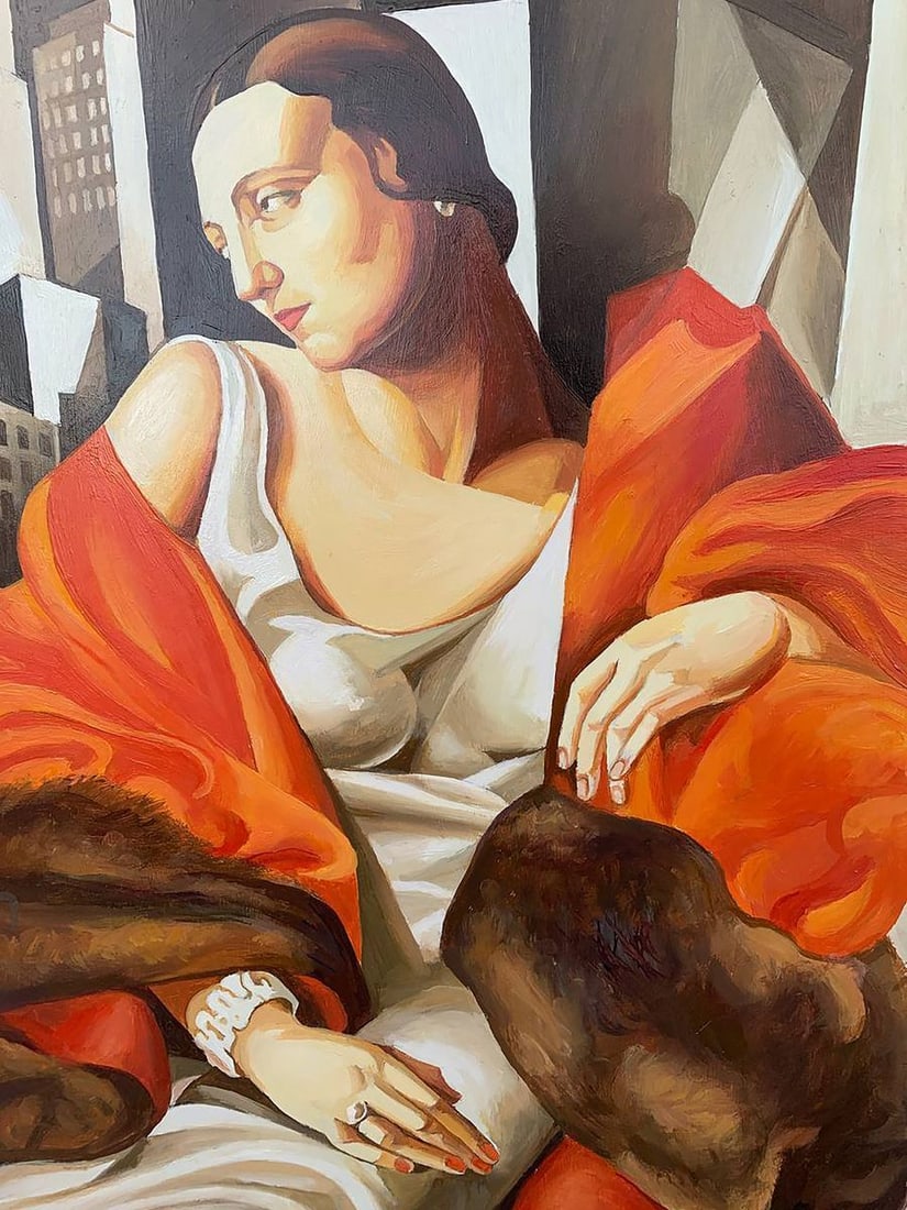 Oil painting Woman in furs (based on T. Lempicka) V. Konotopsky - 6