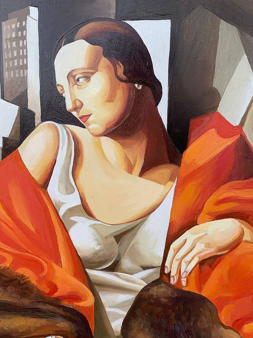 Oil painting Woman in furs (based on T. Lempicka) V. Konotopsky - 9