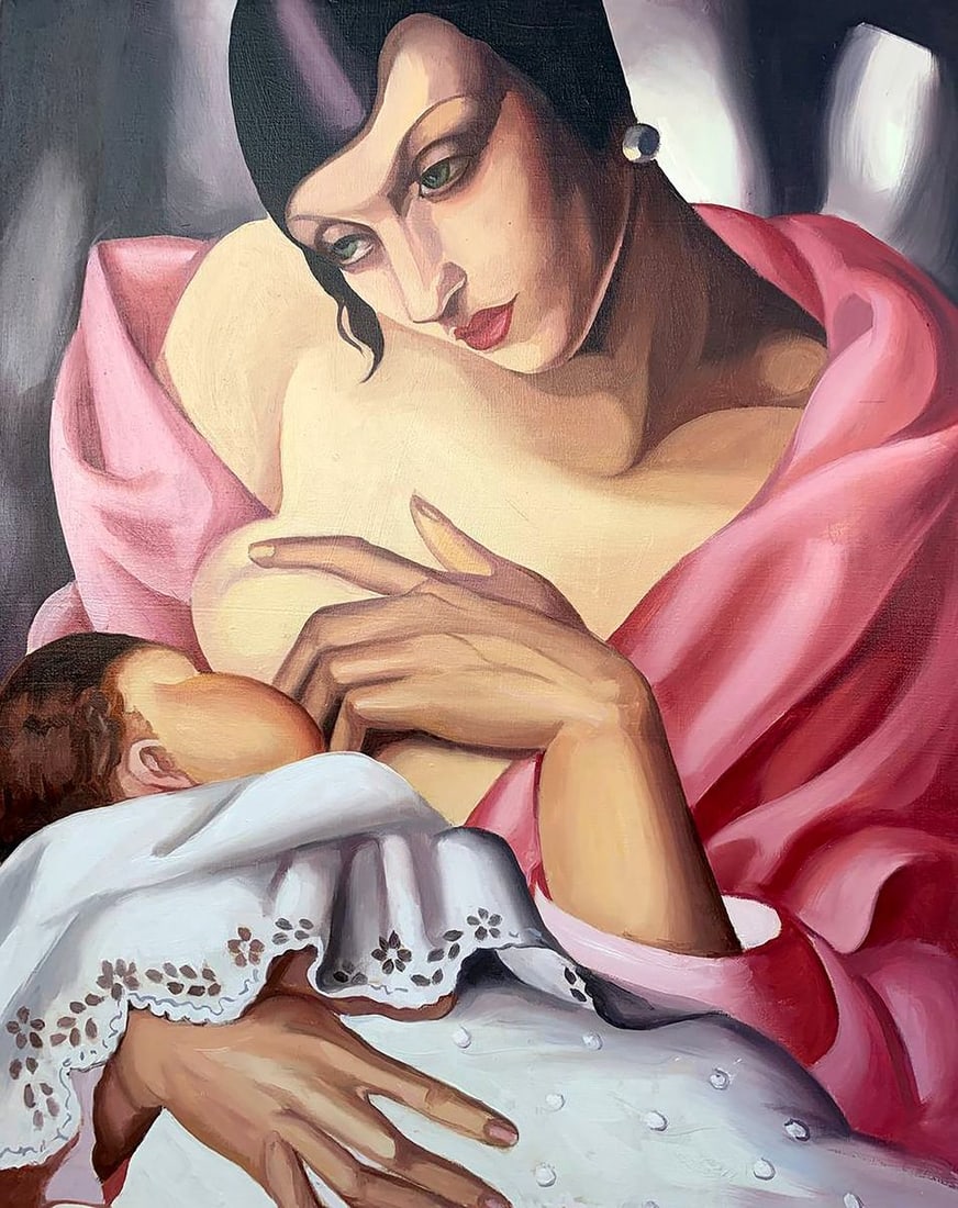 Oil painting Motherhood (based on T. Lempicka) V. Konotopsky - 2