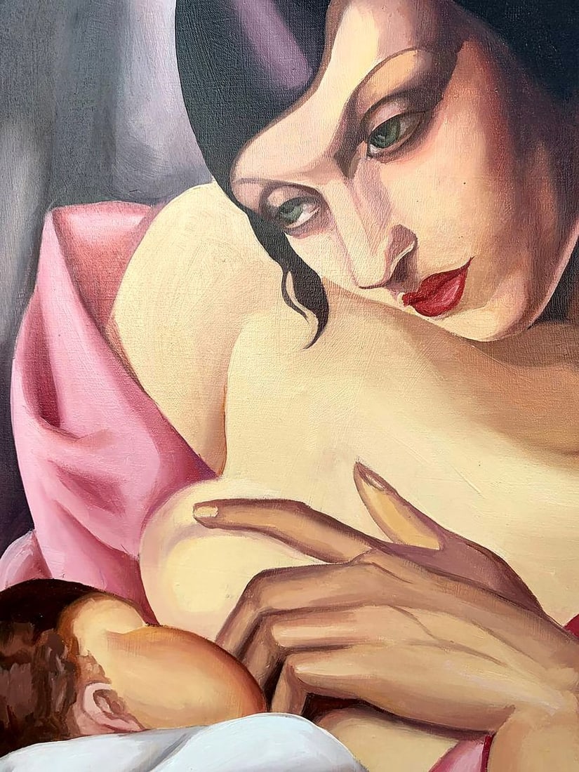 Oil painting Motherhood (based on T. Lempicka) V. Konotopsky - 4