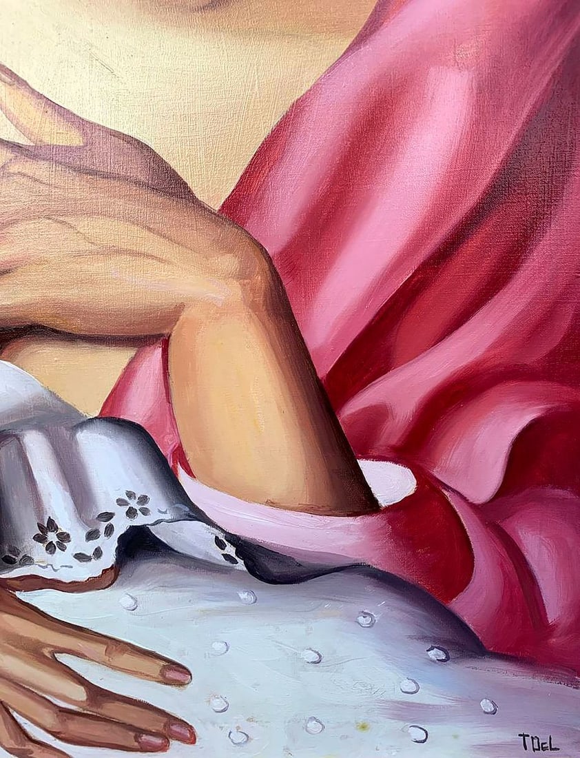 Oil painting Motherhood (based on T. Lempicka) V. Konotopsky - 8