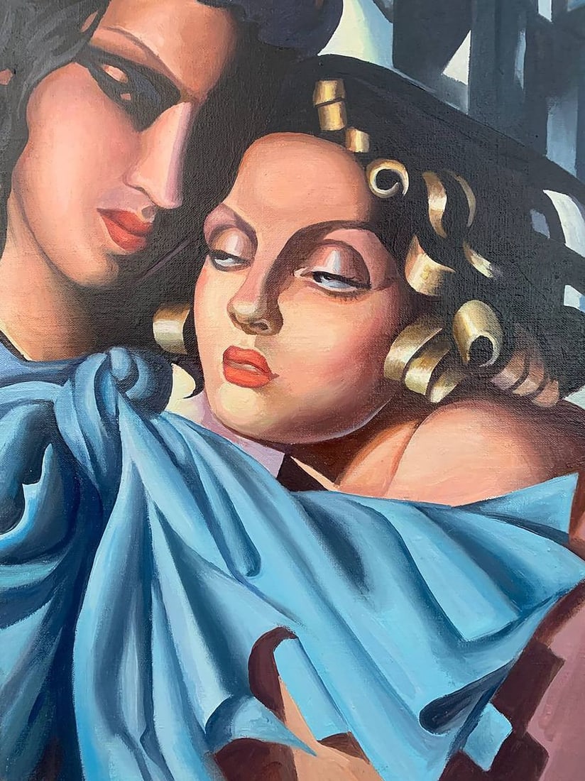 Oil painting Two girls (based on T. Lempicka) V. Konotopsky - 2