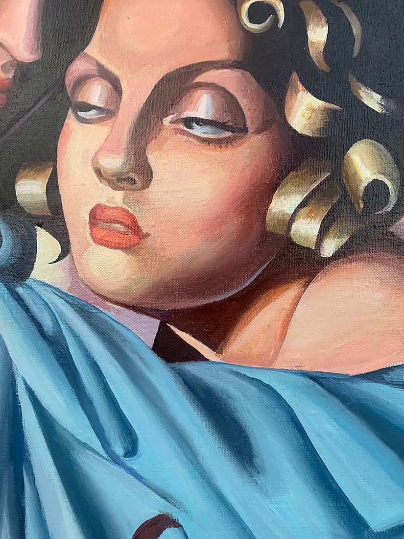 Oil painting Two girls (based on T. Lempicka) V. Konotopsky - 4