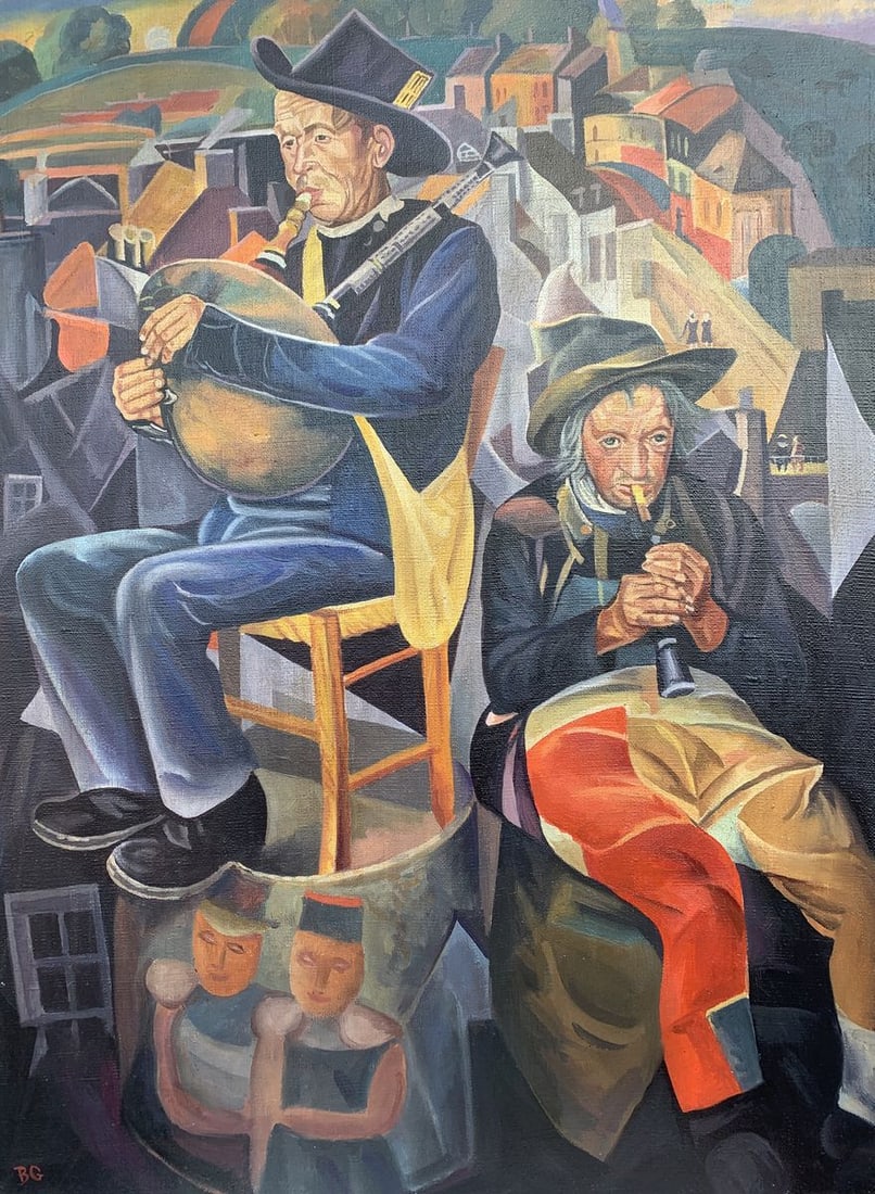 Abstract oil painting Street musicians (based on Boris Grigoriev) Victor Konotopsky - 2