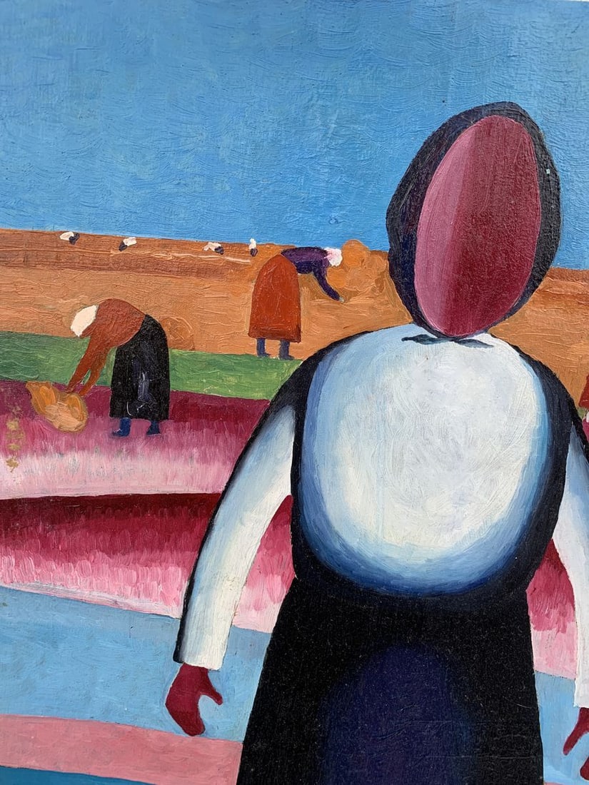 Abstract oil painting Portrait of a girl (based on paintings by Kazimir Malevich) Victor Konotopsky - 3