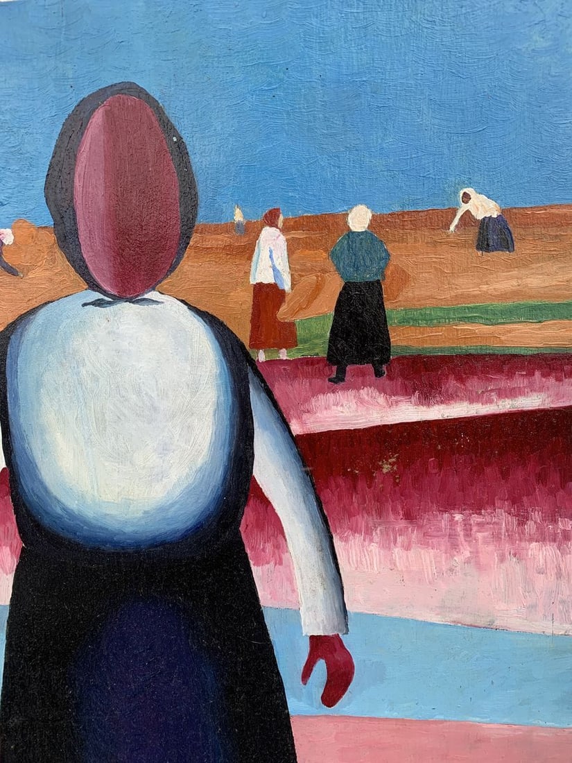 Abstract oil painting Portrait of a girl (based on paintings by Kazimir Malevich) Victor Konotopsky - 4