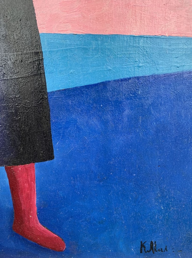 Abstract oil painting Portrait of a girl (based on paintings by Kazimir Malevich) Victor Konotopsky - 5