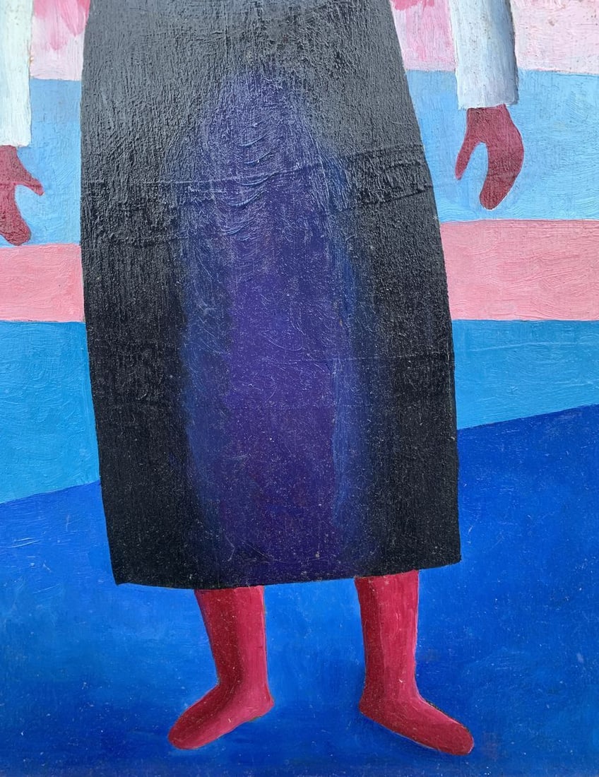 Abstract oil painting Portrait of a girl (based on paintings by Kazimir Malevich) Victor Konotopsky - 6
