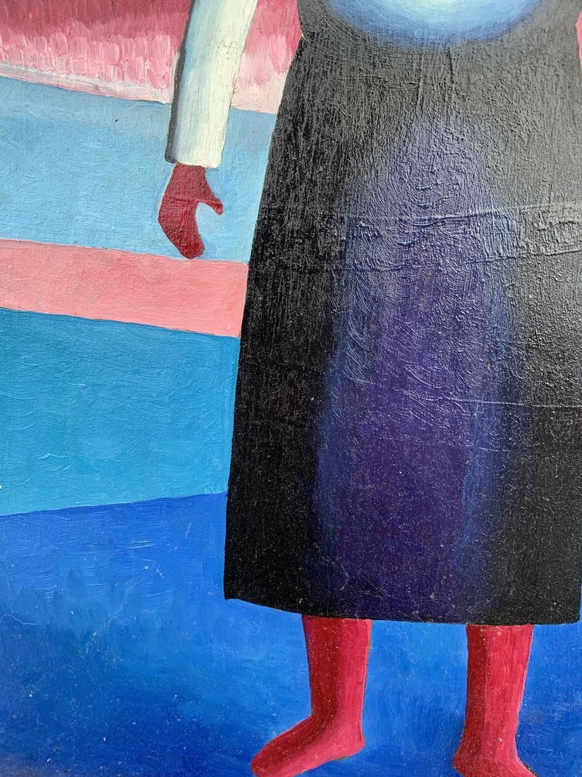 Abstract oil painting Portrait of a girl (based on paintings by Kazimir Malevich) Victor Konotopsky - 7