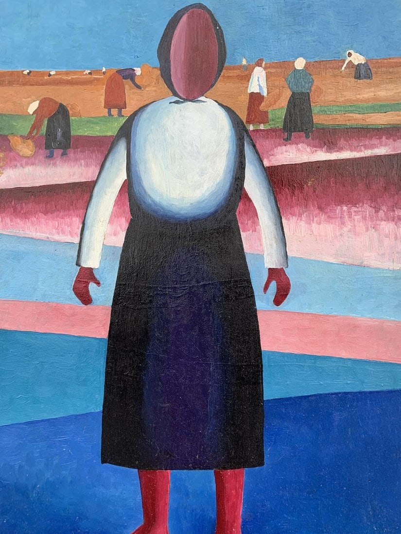 Abstract oil painting Portrait of a girl (based on paintings by Kazimir Malevich) Victor Konotopsky - 8