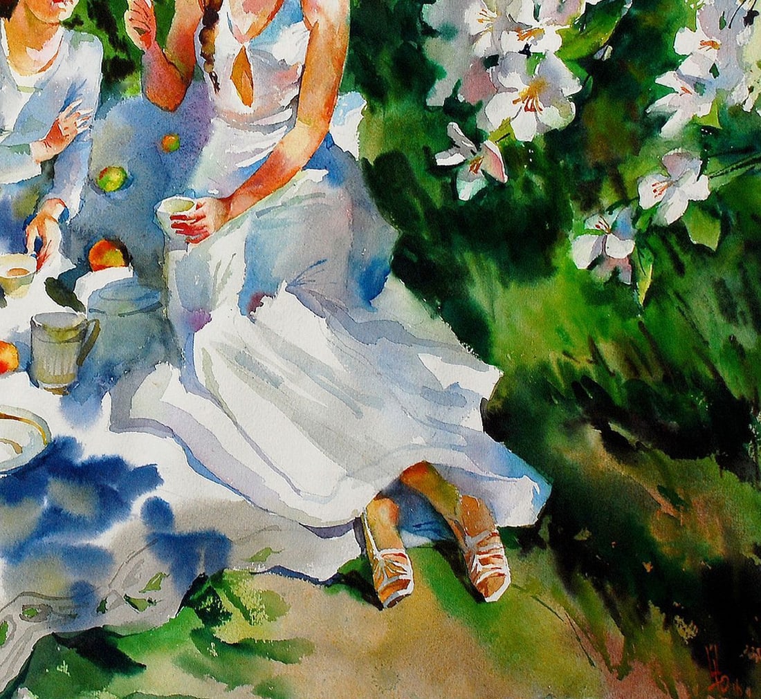 Watercolor painting Picnic Egor Ktpatunov - 5