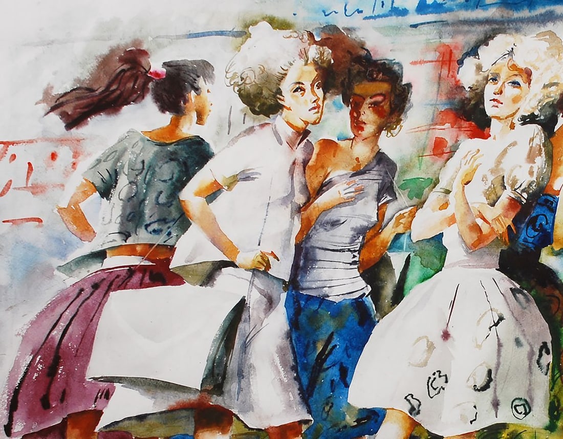 Watercolor painting Crosswalk Egor Ktpatunov - 2