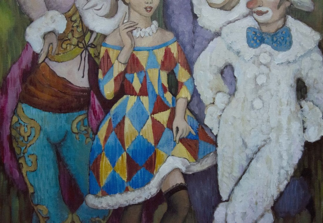 Oil painting Portrait of clowns Melnikov Vladimir Nikolaevich - 2